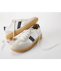 Vionic City Walk Leather and Suede Lace Up Sneakers