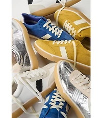 Vionic City Walk Leather and Suede Lace Up Sneakers