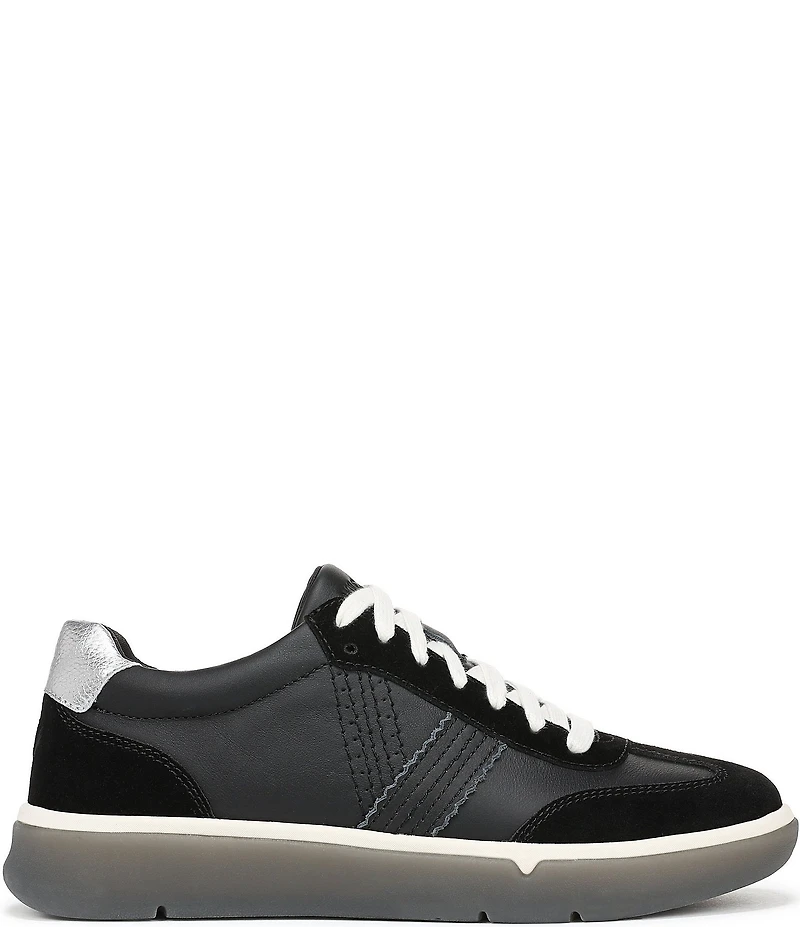 Vionic City Walk Leather and Suede Lace Up Sneakers