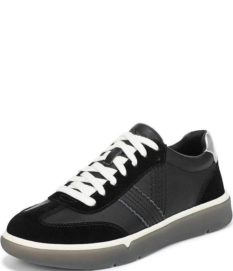 Vionic City Walk Leather and Suede Lace Up Sneakers