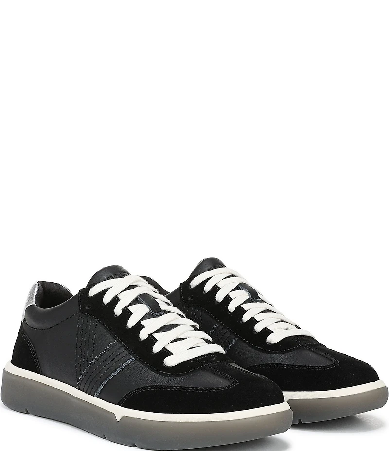 Vionic City Walk Leather and Suede Lace Up Sneakers