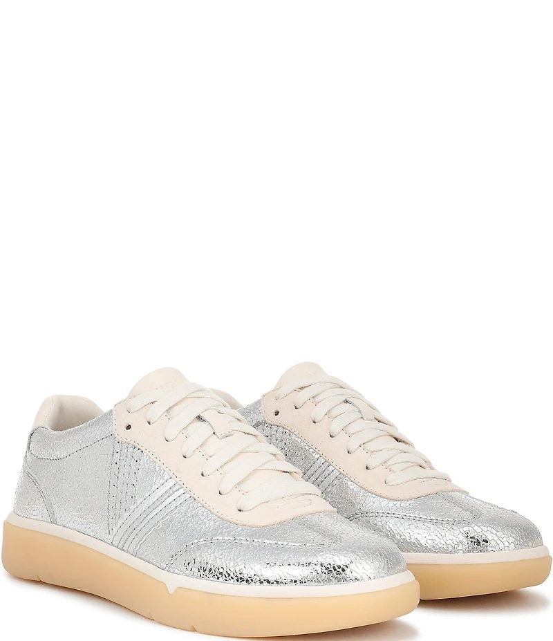 Vionic City Walk Metallic Leather Lace Up Sneakers