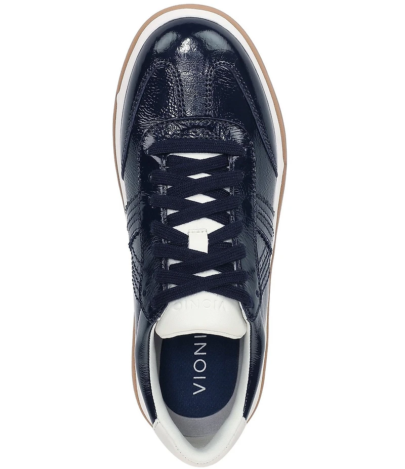 Vionic City Walk Patent Leather Lace Up Sneakers
