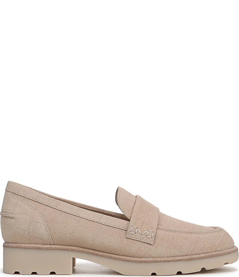 Vionic Cleo Croco Embossed Suede Loafers