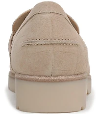 Vionic Cleo Croco Embossed Suede Loafers