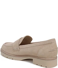 Vionic Cleo Croco Embossed Suede Loafers