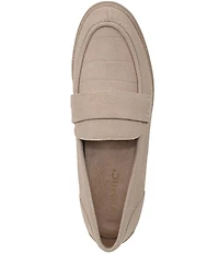 Vionic Cleo Croco Embossed Suede Loafers