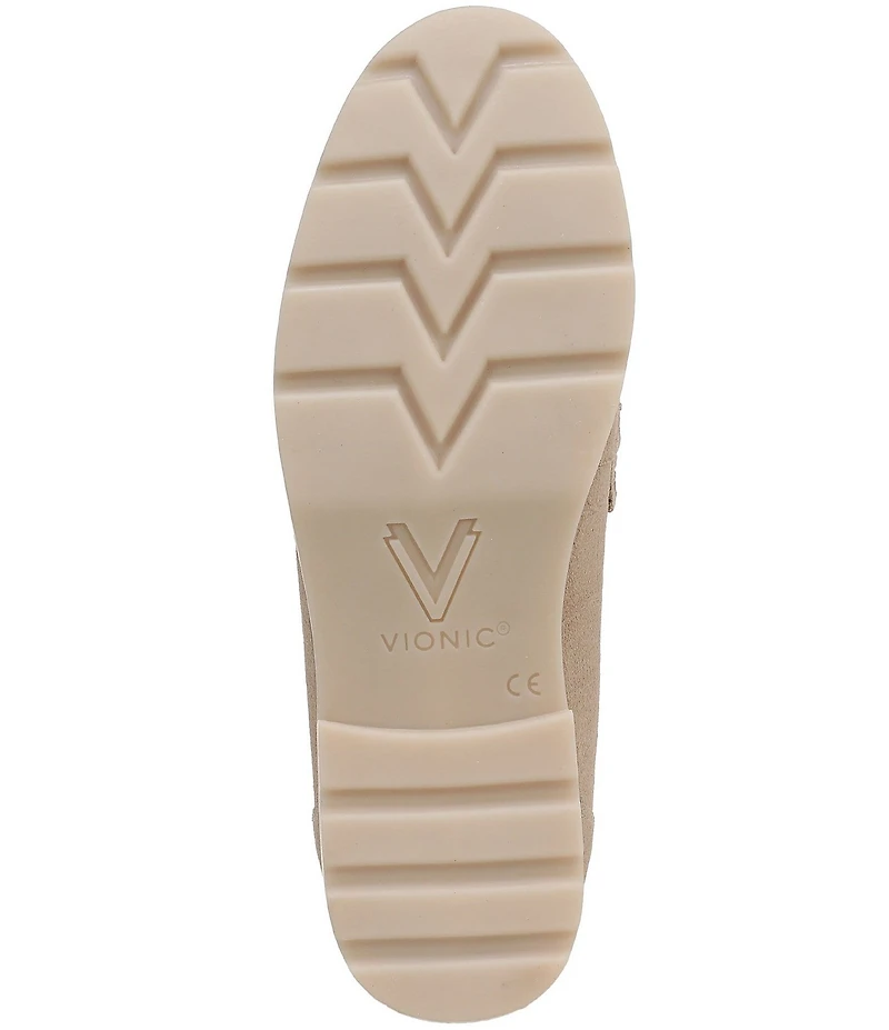 Vionic Cleo Croco Embossed Suede Loafers