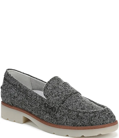 Vionic Cleo Herringbone Pattern Penny Loafers