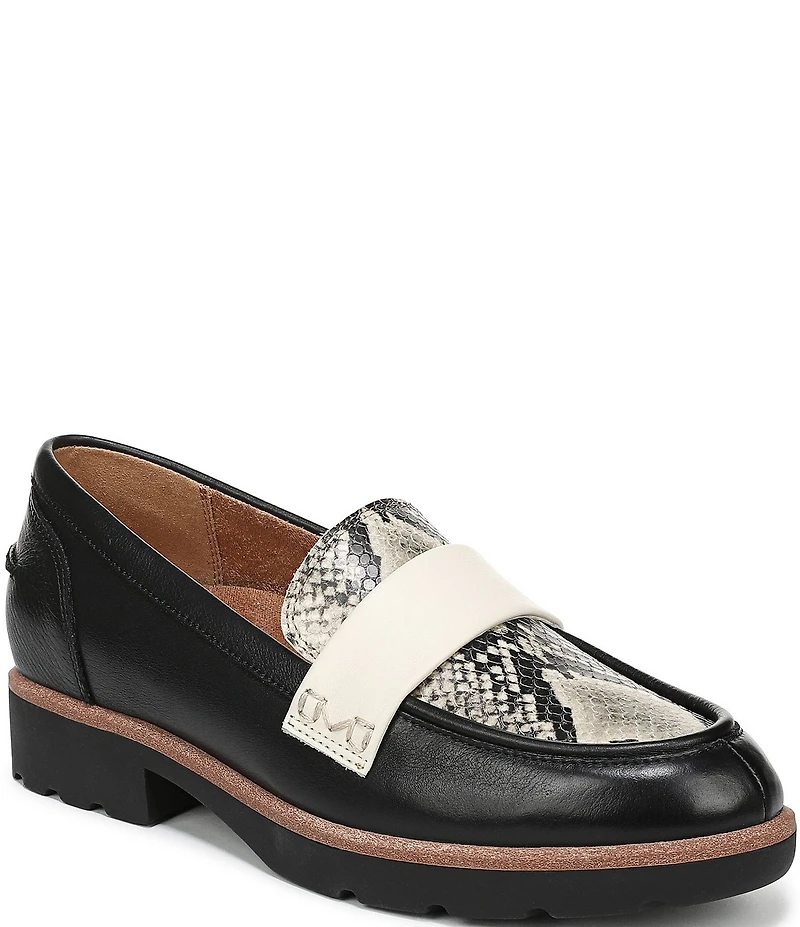 Vionic Cleo Leather Snake Print Leather Loafers