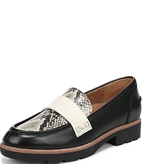 Vionic Cleo Leather Snake Print Leather Loafers