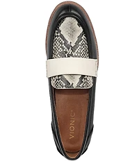 Vionic Cleo Leather Snake Print Leather Loafers