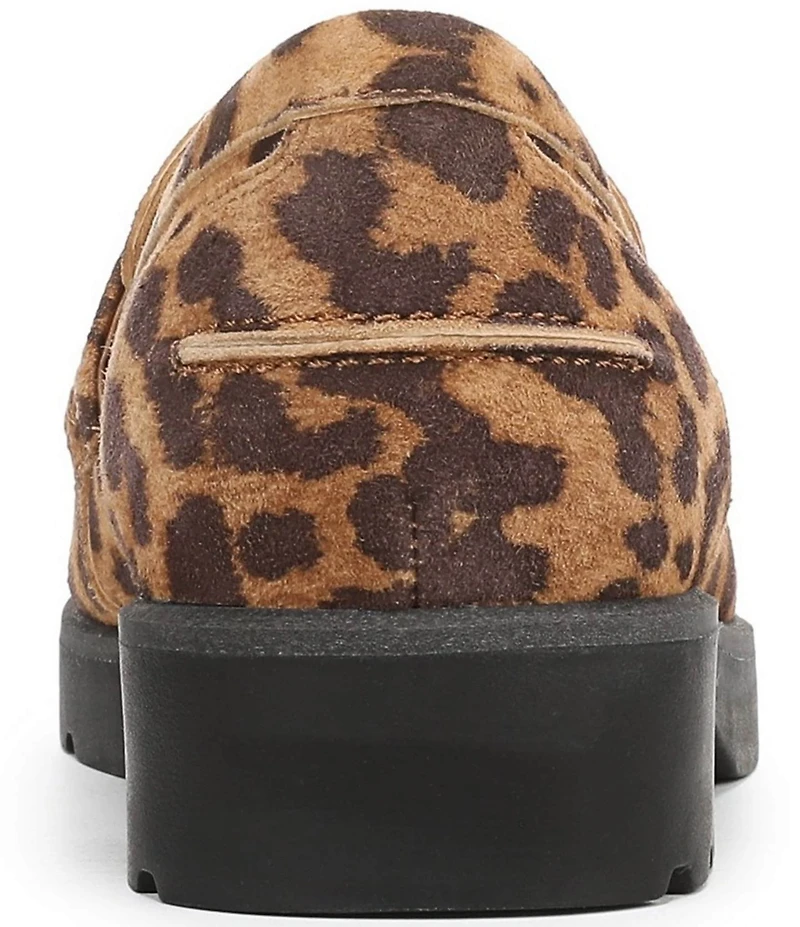 Vionic Cleo Suede Leopard Print Penny Loafers