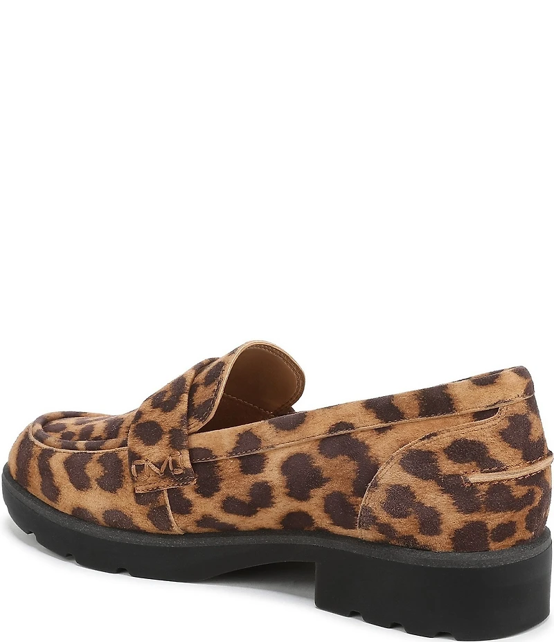 Vionic Cleo Suede Leopard Print Penny Loafers