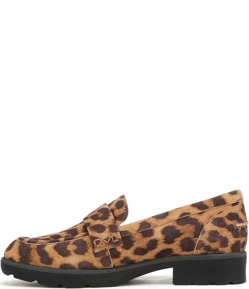 Vionic Cleo Suede Leopard Print Penny Loafers