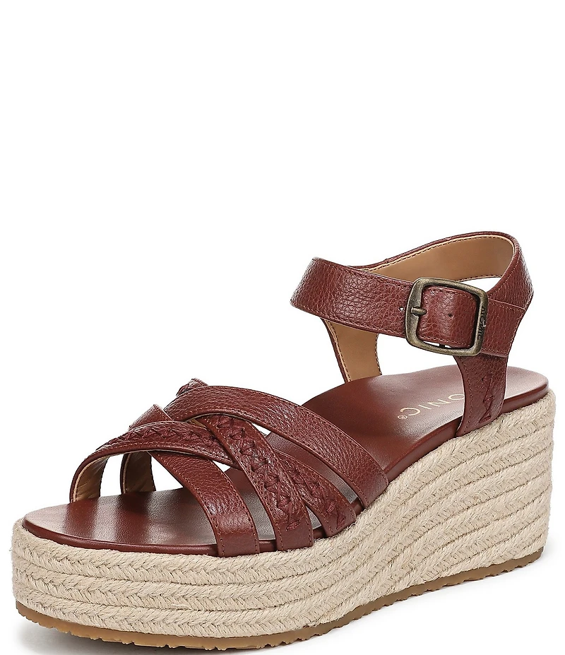 Vionic Dana Vegan Leather Wedge Espadrille Sandals