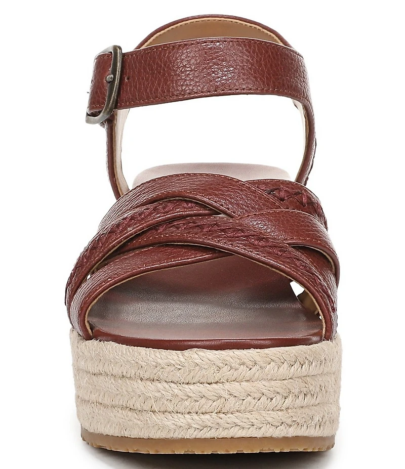Vionic Dana Vegan Leather Wedge Espadrille Sandals