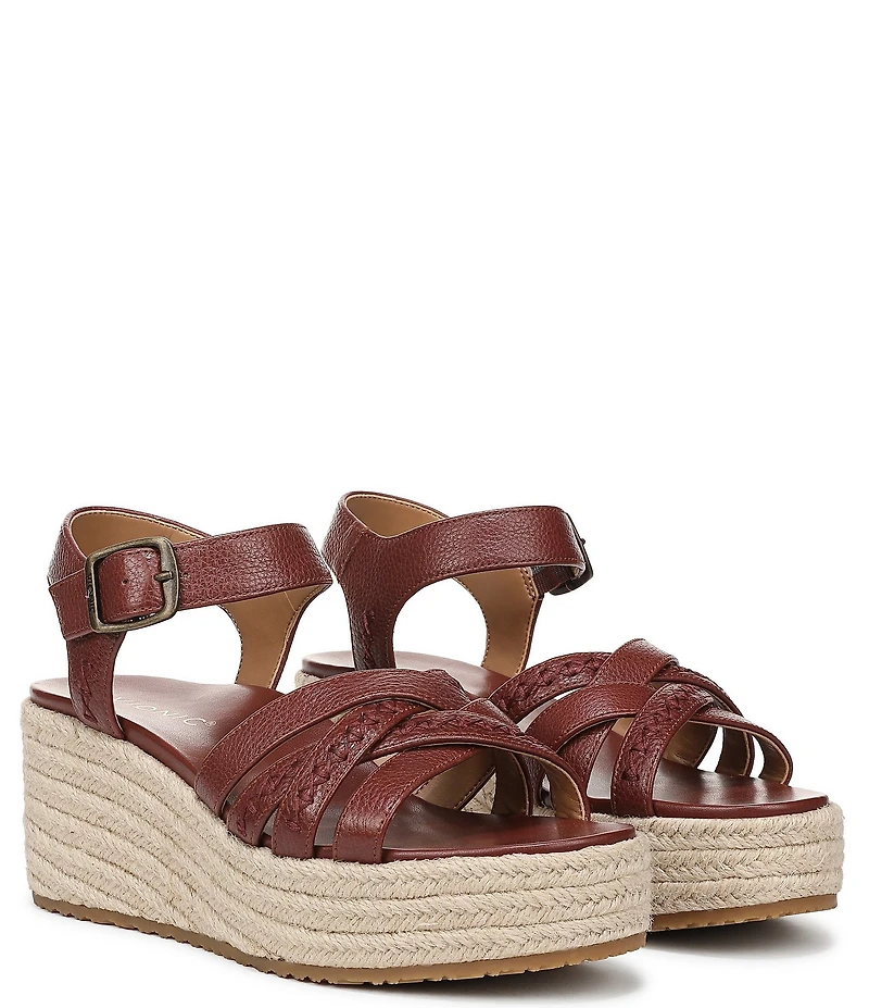 Vionic Dana Vegan Leather Wedge Espadrille Sandals