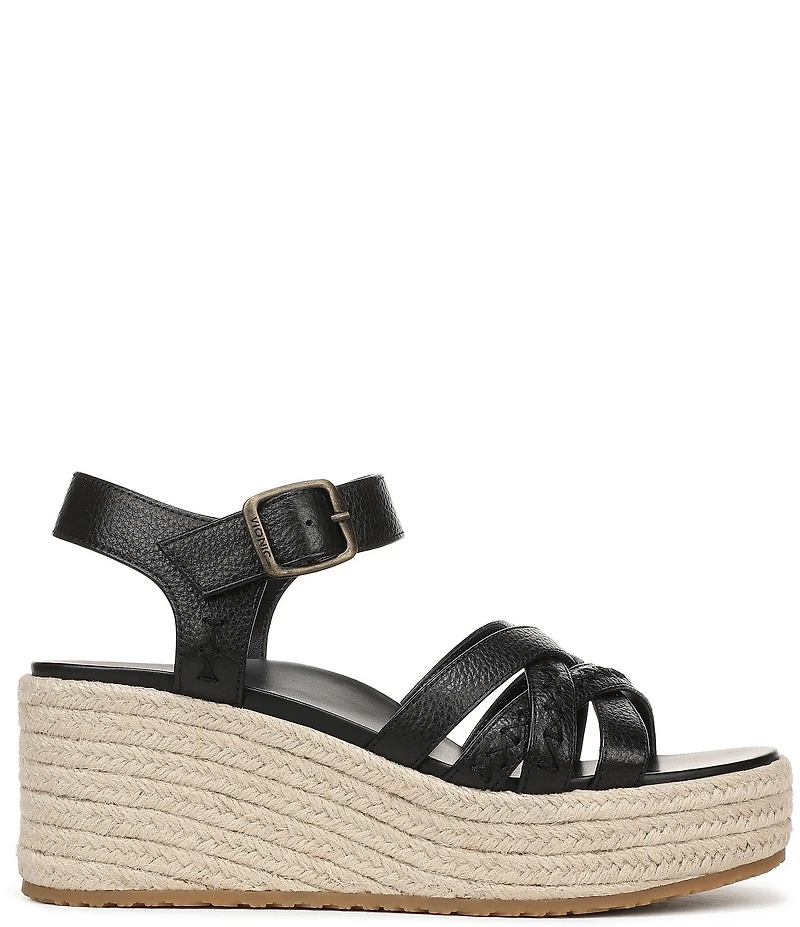 Vionic Dana Vegan Leather Wedge Espadrille Sandals