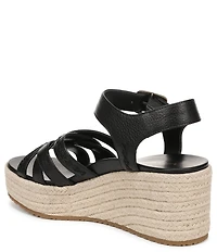Vionic Dana Vegan Leather Wedge Espadrille Sandals