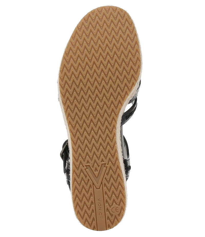 Vionic Dana Vegan Leather Wedge Espadrille Sandals