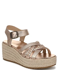 Vionic Dana Vegan Leather Wedge Espadrille Sandals