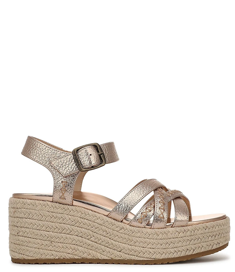 Vionic Dana Vegan Leather Wedge Espadrille Sandals