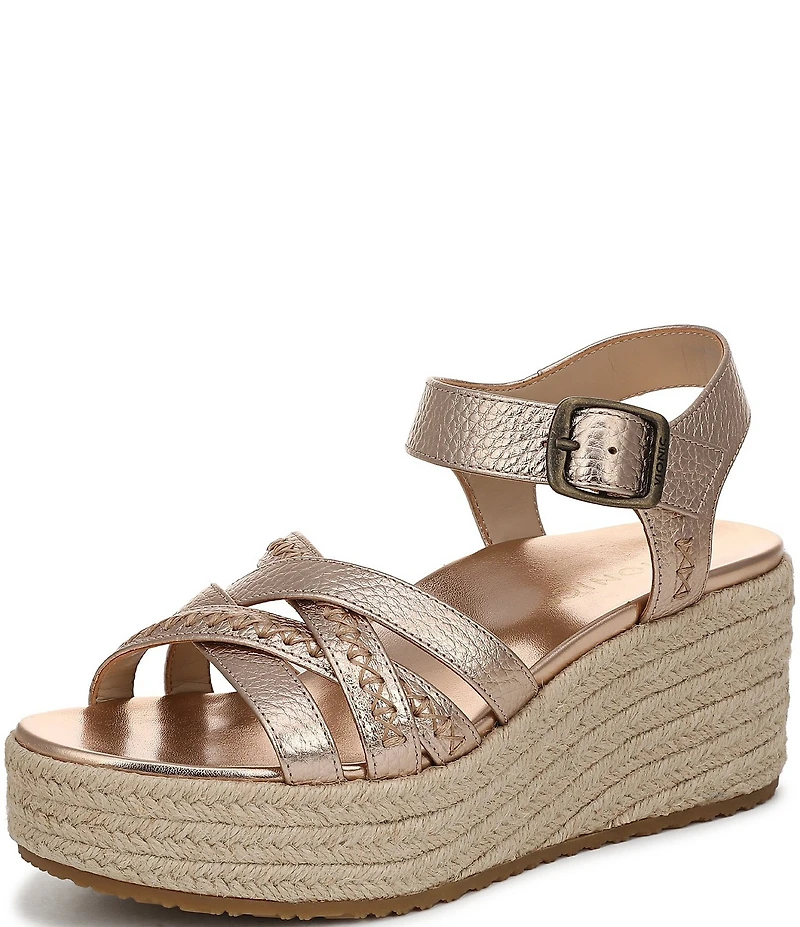 Vionic Dana Vegan Leather Wedge Espadrille Sandals
