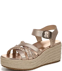 Vionic Dana Vegan Leather Wedge Espadrille Sandals