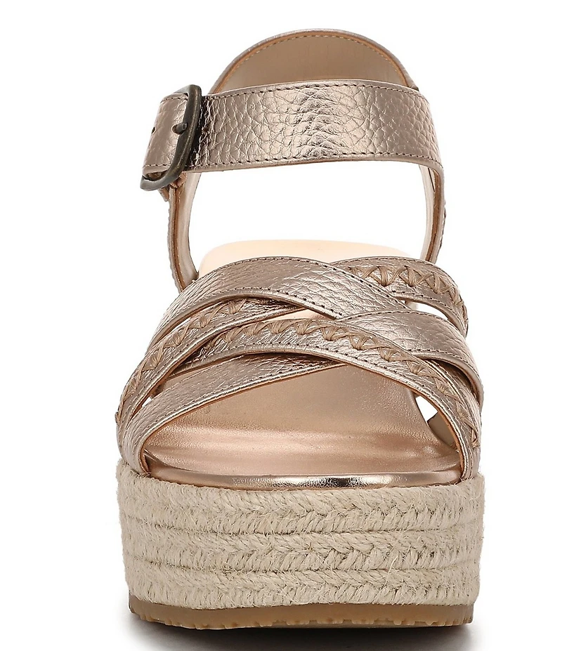 Vionic Dana Vegan Leather Wedge Espadrille Sandals