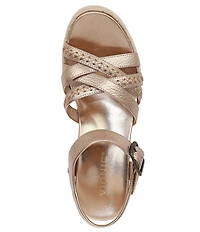 Vionic Dana Vegan Leather Wedge Espadrille Sandals
