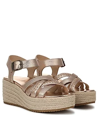 Vionic Dana Vegan Leather Wedge Espadrille Sandals