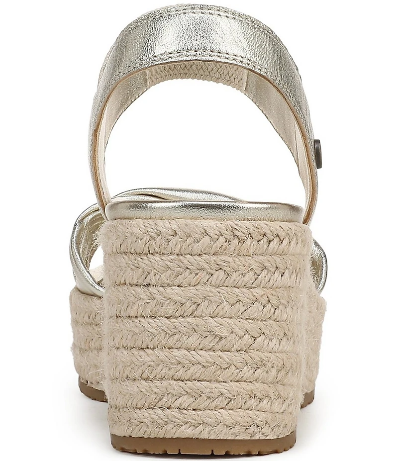 Vionic Darla Leather Wedge Espadrille Sandals
