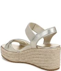 Vionic Darla Leather Wedge Espadrille Sandals
