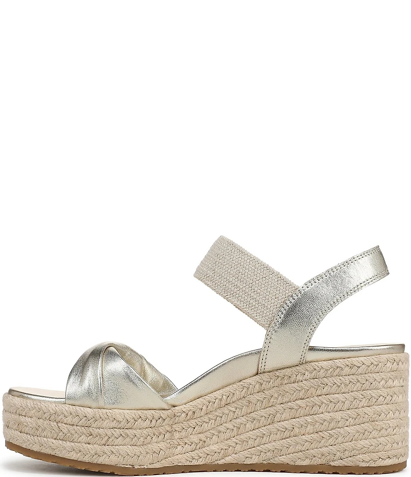 Vionic Darla Leather Wedge Espadrille Sandals