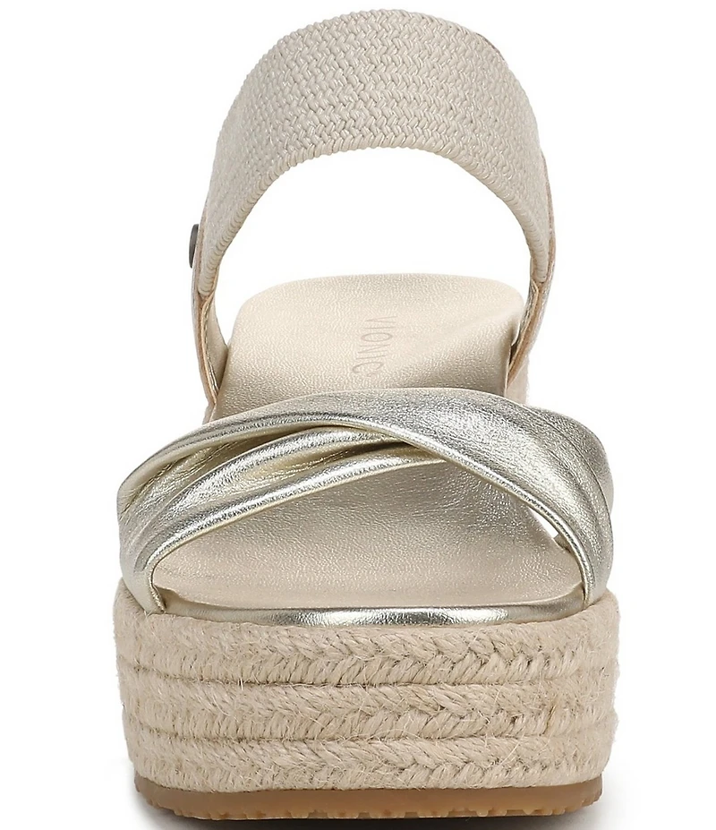 Vionic Darla Leather Wedge Espadrille Sandals