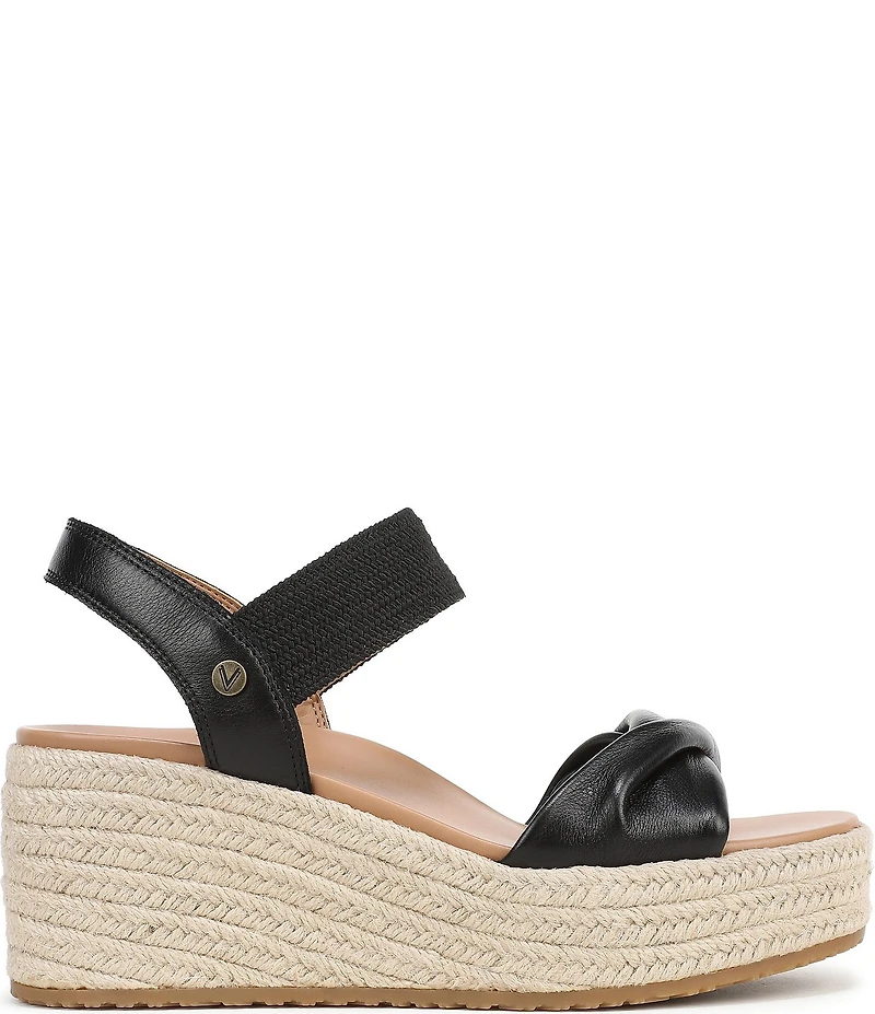 Vionic Darla Leather Wedge Espadrille Sandals