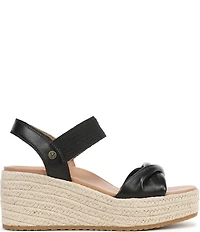 Vionic Darla Leather Wedge Espadrille Sandals