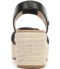 Vionic Darla Leather Wedge Espadrille Sandals