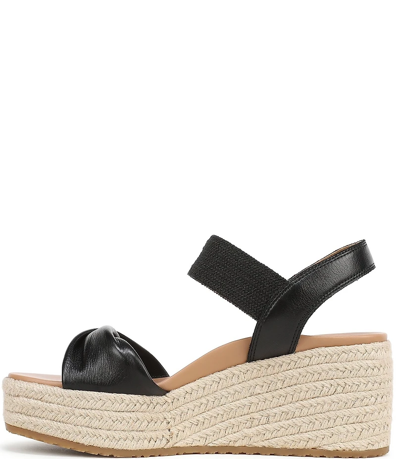 Vionic Darla Leather Wedge Espadrille Sandals