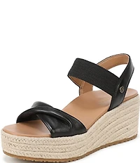 Vionic Darla Leather Wedge Espadrille Sandals