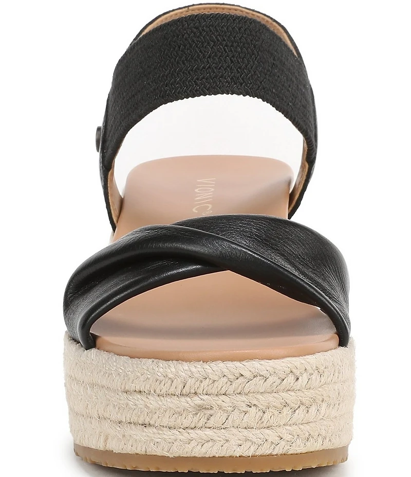 Vionic Darla Leather Wedge Espadrille Sandals