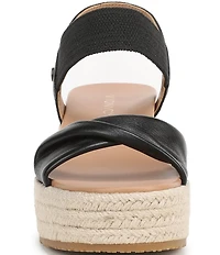 Vionic Darla Leather Wedge Espadrille Sandals
