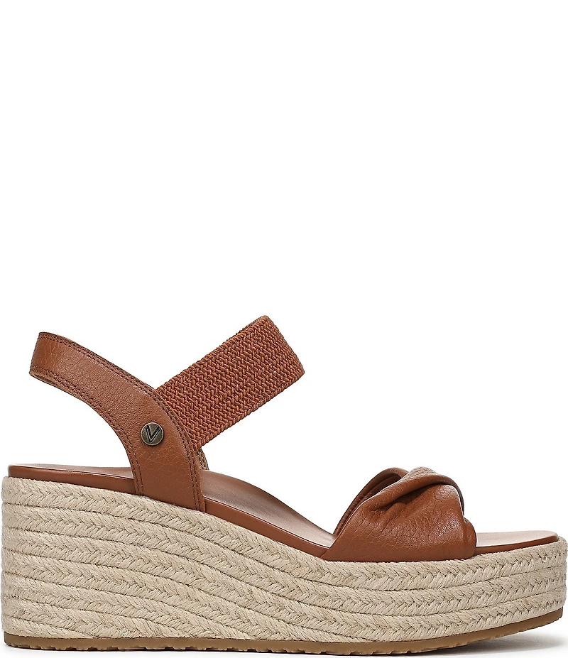 Vionic Darla Leather Wedge Espadrille Sandals