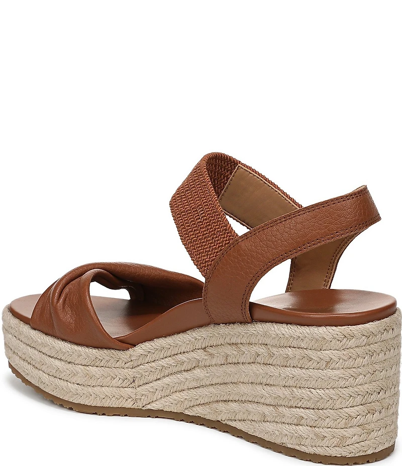 Vionic Darla Leather Wedge Espadrille Sandals