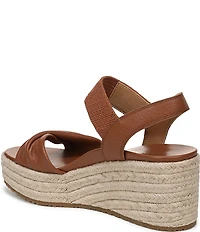 Vionic Darla Leather Wedge Espadrille Sandals