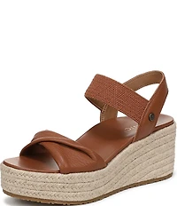 Vionic Darla Leather Wedge Espadrille Sandals