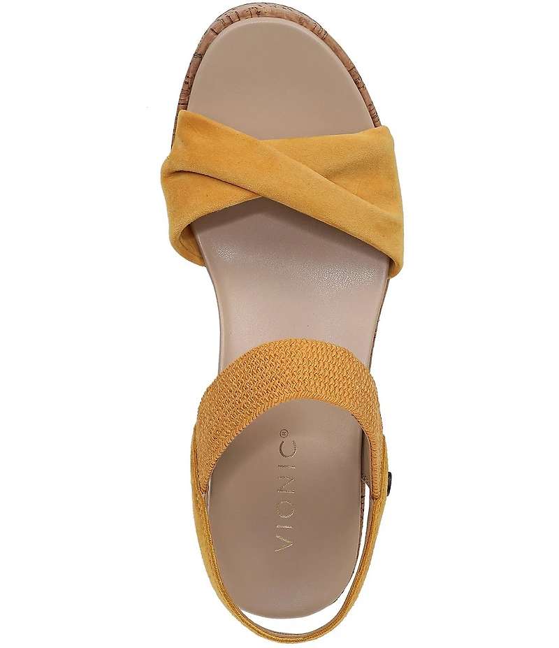 Vionic Darla Suede Wedge Sandals