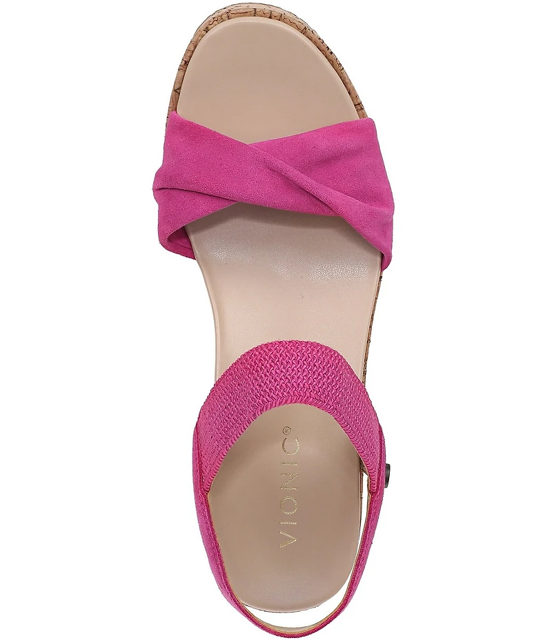 Vionic Darla Suede Wedge Sandals