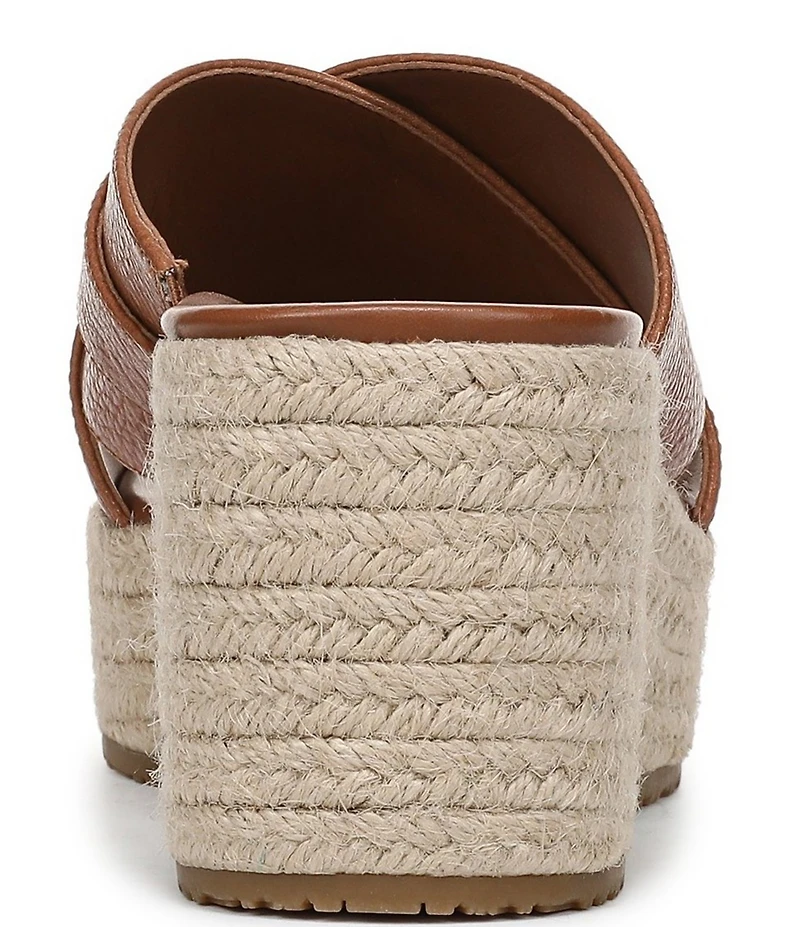 Vionic Dawn Leather Espadrille Wedge Sandals